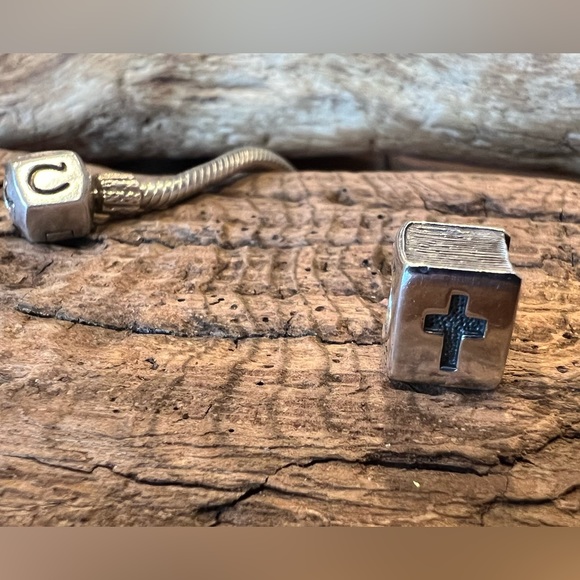 Authentic CHAMILIA Charm- Bible Bead Sterling Silver Cross Religious Book - Picture 3 of 4